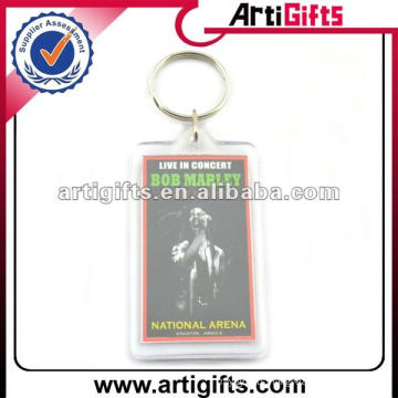 plastic photo insert keychain